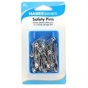 SAFETY PINS ASSORTED, NICKLE 50PCS